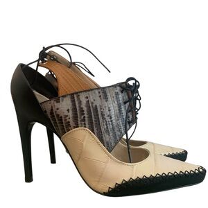 Dior Nomade Colorblock Embossed Leather Slingback Pumps